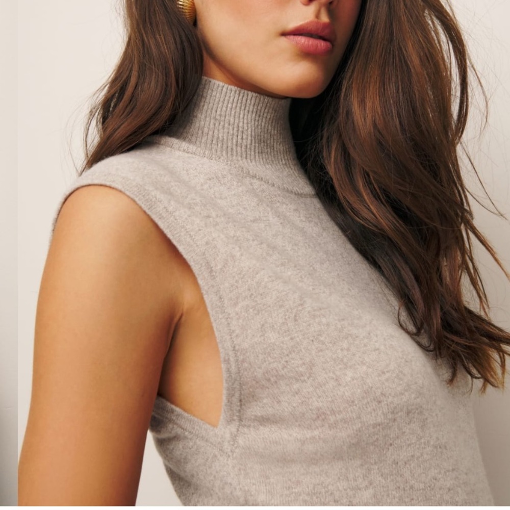Reformation Cashmere Sleeveless Turtleneck Sweater NWT - Picture 4 of 5